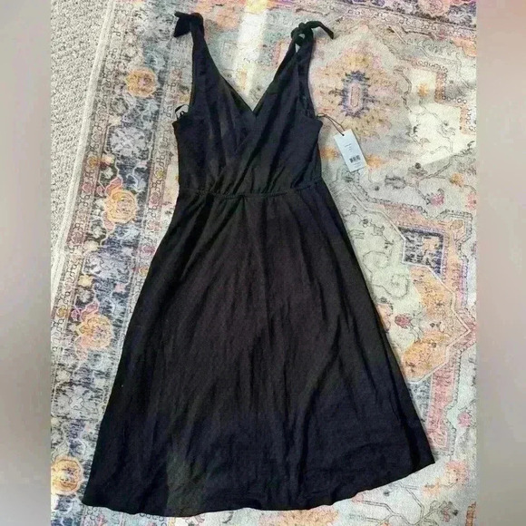 NWT Ali & Jay Fly Baby midi Sleeveless shoulder tie black dress Women’s sz XS - Picture 4 of 5